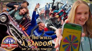 A RANDOM day at ALTON TOWERS Spin The Wheel Challenge Vlog