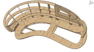 Designing a sofa made of plywood with cutting the frame on a CNC machine.