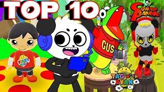 Top 10 Funniest Moments with Ryan Combo Panda and Gus in Tag with Ryan