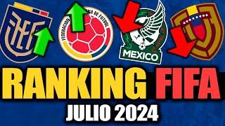NUEVO RANKING FIFA Colombia TOP 10 México SE DERRUMBA Venezuela SUPERA A EUROPEOS y ECUADOR SUBE