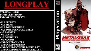 Metal Gear Solid v1.1USA PlayStation - Longplay  Hard Difficulty  Meryl Ending Path