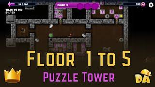 Floor 1 to 5 - Puzzle Tower - Diggys Adventure