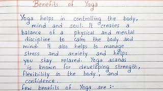 Write a short essay on Benefits of Yoga  Essay Writing  English