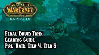 World of Warcraft Burning Crusade Classic - Feral Druid Tank Gearing up Guide Pre-Raid - Tier 5