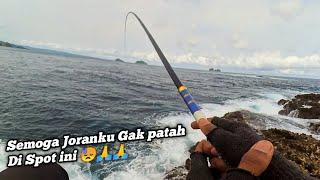 MANCING PINGGIR LAUT PAKAI TEGEK DI SPOT ROCK FISHING  OREGON RAWIT