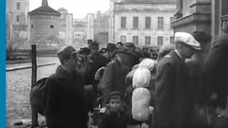 German Jewish deportees arriving at the Warsaw Ghetto