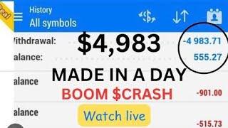 BEST WAY TO HIT OVER $1000 TRADING BOOM AND CRASH WITH NO LOSS. LIVE TRADE RUNNING