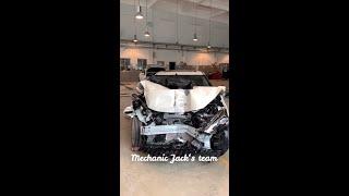 Nissan Lannia  Process of car restoration. front crashed