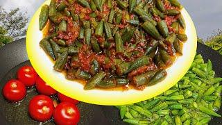 طرز تهیه کرایی بامیه  بامیه سرخ کرده به سبک افغانی  Okra Recipe  Fry Okra Afghan style