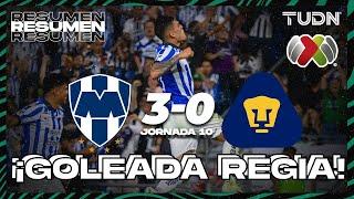 Resumen y goles  Monterrey 3-0 Pumas  Liga Mx -CL2024 J10  TUDN