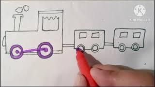How to draw train  draw cute easy & Beautiful train Drawing step by step #cartoon  #easydraw