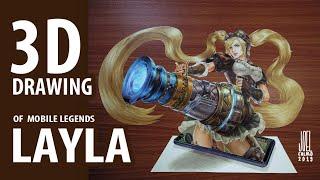 Colored Pencil Drawing of Mobile Legends Layla Mobile Legend Game