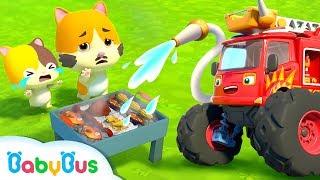 Monster Fire Truck  Baby Kittens BBQ Party  Super Rescue Team  Kids Song  BabyBus