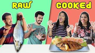 Extreme Raw Vs Cooked Food Challenge  Funny Food Challenge  Hungry Birds