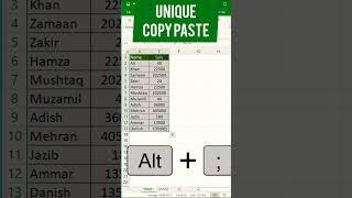 Unique Copy paste in Excel #word #msword #shorts #fyp #reels #fbreels #youtube #viral #foryou