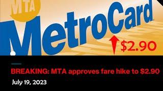 BREAKING MTA approves fare hike to $2.90 on subways and buses set for next month