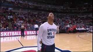 Derrick Rose gets standing ovation in Chicago - USA vs Brazil 2014