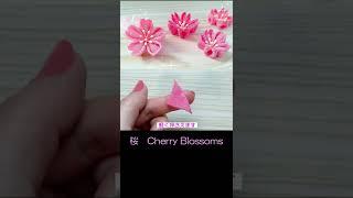 How to make cloth cherry blossoms.Handmade flowers.DIY craft.