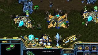 StarCraft Brood War - 1 Protoss vs 7 Random  vs 7 computers  - Map Big Game Hunters