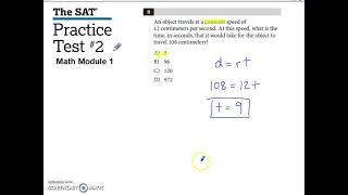 SAT Practice Test #2 Math Module 1 Problem #8