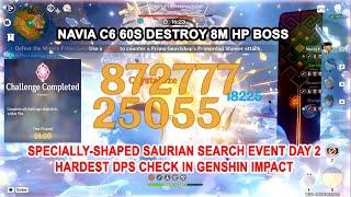 Specially-Shaped Saurian Search Event Day 2  Navia C6 60s Destroy 8M HP Boss - Hardest DPS Check