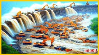 China is very fast  using heavy equipment to overcome dike breach in China