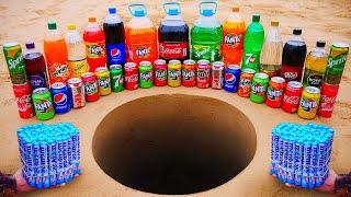 Fanta Coca Cola Sprite Pepsi Mirinda Schweppes and Many Other Sodas vs Mentos Underground