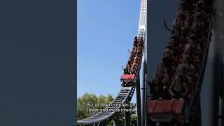 Would you ride a roller coaster without a restraint?  #rollercoaster #themepark #shorts