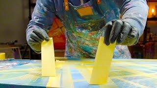 Transparent Abstract Painting Demo With Masking Tape  Sereno