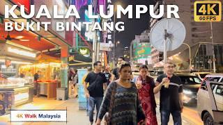 4K 60fps HDR KUALA LUMPUR  Bukit Bintang Streets Night Walk - Sep24  Malaysia Walking Tour