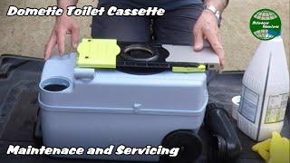 How to operate and service a Dometic cassette toilet for a motorhome