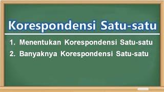 Menentukan Korespondensi Satu-satu dan Banyaknya Korespondensi Satu-satu