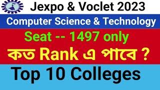 #Top10collegesforCST  Jexpo Choice Filling 2023 For Computer Science & Technology