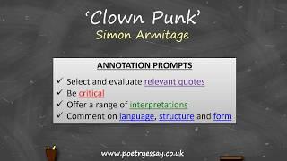 Simon Armitage - Clown Punk - Annotation