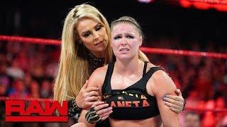 Natalya helps Ronda Rousey leave the arena following Bella Twins attack Raw Exclusive Oct 8 2018