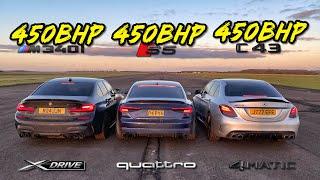 TUNED GERMANS.. 450BHP C43 AMG Vs 450BHP M340I Vs 450BHP S5