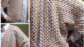 طريقة عمل كارديجان كروشية #crochet #knitting #غرز_كروشيه #كروشية #tutorial_videos #crochet_poncho