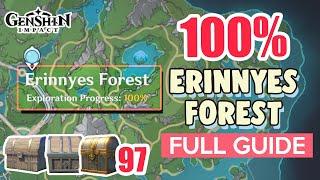 How to Erinnyes Forest 100% FULL Exploration ⭐ Fontaine ALL CHESTS【 Genshin Impact 】