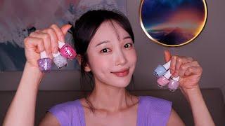 ASMR 집순이 셀프네일 신기한 마그네틱 네일과 반짝반짝 시럽네일  잔잔한 힐링 음악과 함께