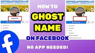 How To Ghost Name On Facebook  Hide Name On Facebook Tutorial