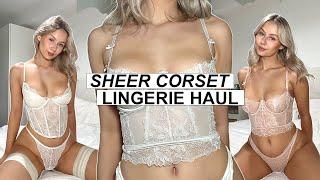 4K *SHEER* Lingerie Try on Haul  H&M