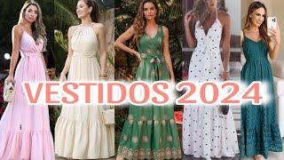 MODA 2024 Bonitas VESTIDOS LARGOS de Estilo Casual en Tendencia de Moda  para 2024 que debes tener