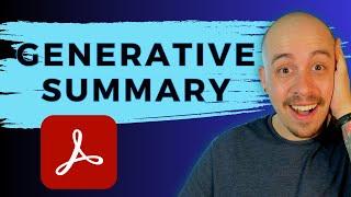 How to use the Generative Summary feature in Adobe Acrobat Pro DC