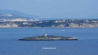 Turkish Jandarma and Coast Guard vessels southbound Chios Strait.