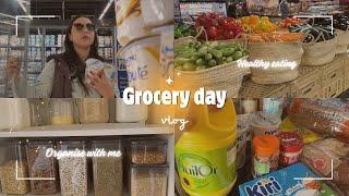 Vlog Grocery shopping dayنهار التقديةgetting back on track organising groceries