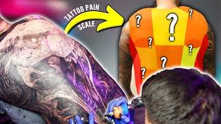 Rating HOW PAINFUL it is getting your BACK TATTOOED with custom scale & coloured charts