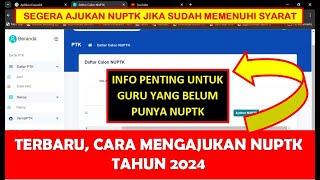 TERBARU CARA MENGAJUKAN NUPTK 2024 DI VERVAL PTK