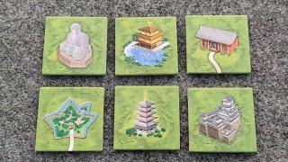 WHATS NEW Carcassonne Japanese Buildings Mini-Expansion plus PLAYTHROUGH and RANKING