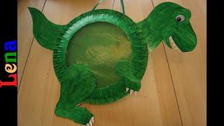 𝗞𝗿𝗲𝗮𝘁𝗶v 𝗺𝗶𝘁 𝗟𝗲𝗻𝗮  Dino Laterne basteln aus Papptellern  How to make Dinosaur with paper Plate