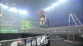 Sheamus powerbombs Sin Cara through a steel ladder Money in the Bank 2011